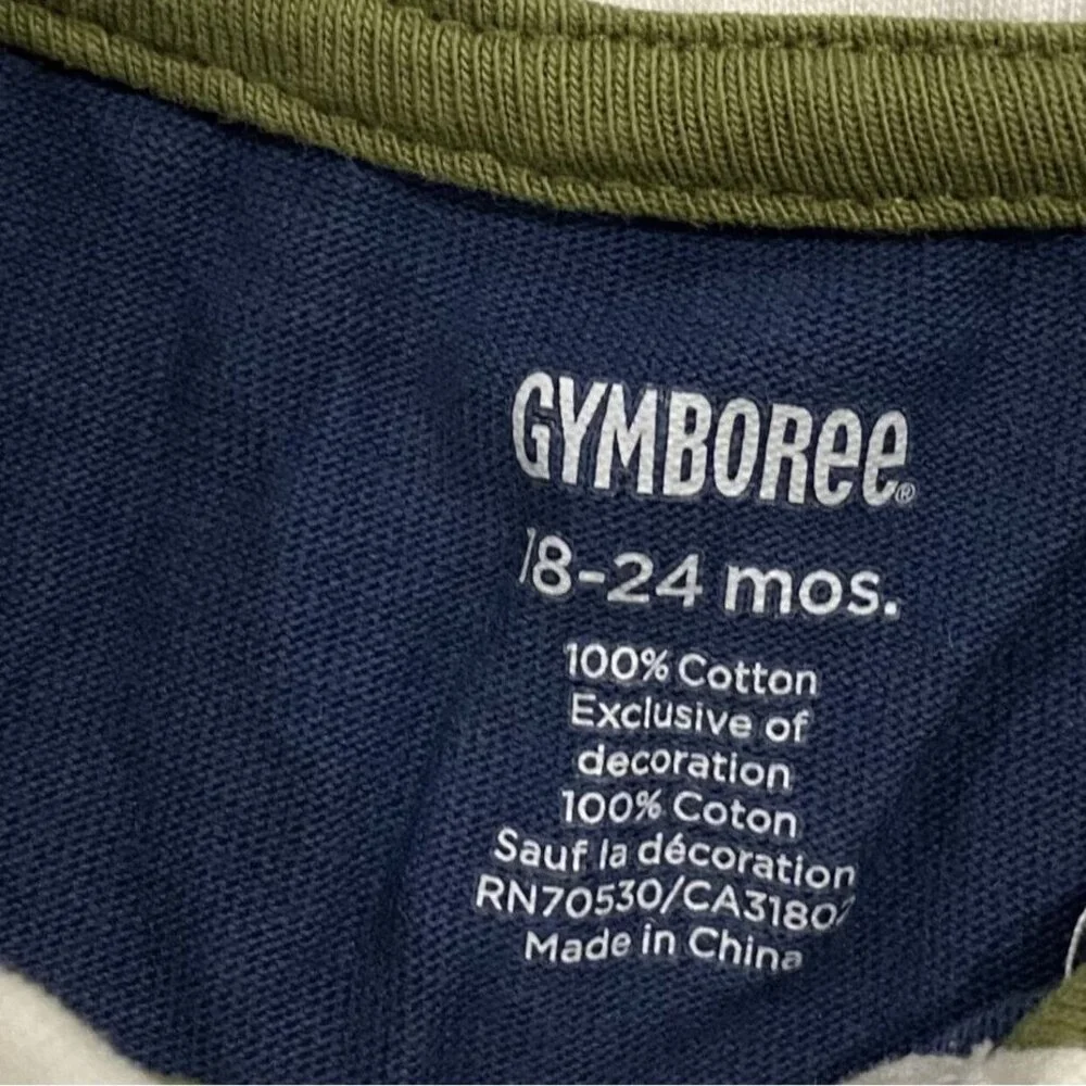 Gymboree 18-24m Dump Truck Construction Appliqué Striped Romper